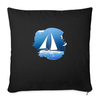 Sailing Sailing Sailing Sailing Sailboat - Sofa pillowcase 17,3'' x 17,3'' (45 x 45 cm) - black - Front