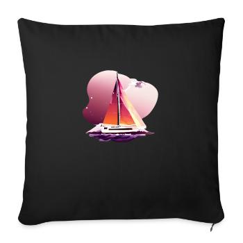 Sailing Sailing Sailing Sailing Sailing Boat - Sofa pillowcase 17,3'' x 17,3'' (45 x 45 cm) - black - Front