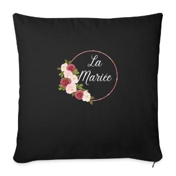 La mariée floral - Housse de coussin décorative 45 x 45 cm - noir - Devant