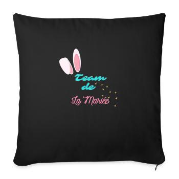"Team La Mariée Lapin" - Pour un mariage adorable - Housse de coussin décorative 45 x 45 cm - noir - Devant