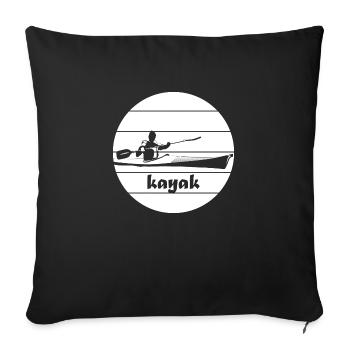 Kayak Water Sports - Sofa pillowcase 17,3'' x 17,3'' (45 x 45 cm) - black - Front
