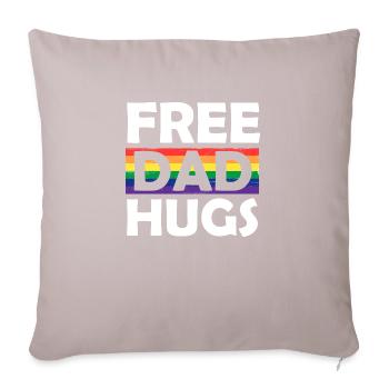 Gratuit Papa Hugs Arc-en-ciel LGBT Pride Cadeau de la fête des pères - Housse de coussin décorative 45 x 45 cm - taupe clair - Devant