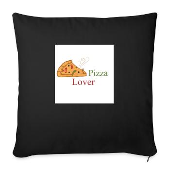 Amateur de pizza - Housse de coussin décorative 45 x 45 cm - noir - Devant
