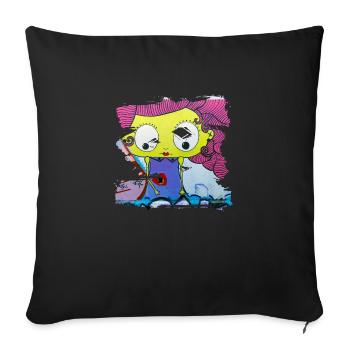 Graffiti style Splash hip hop couleurs peintre couleur - Housse de coussin décorative 45 x 45 cm - noir - Devant