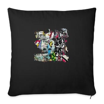 Graffiti-Stil Splash Hip Hop Farben Maler Farbe - Sofakissenbezug 45 x 45 cm - Schwarz - Vorne