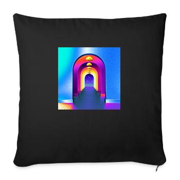 couloir luminescent - Housse de coussin décorative 45 x 45 cm - noir - Devant