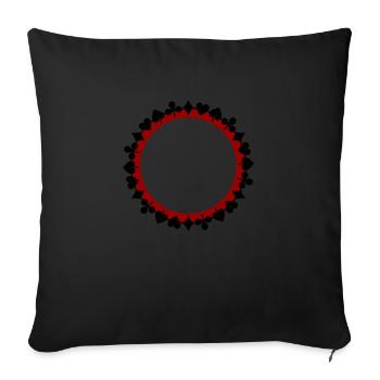 Wreath Playing Cards Skat two-tone inverted - Sofa pillowcase 17,3'' x 17,3'' (45 x 45 cm) - black - Front