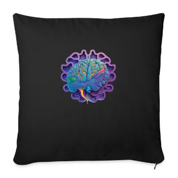 purple brain Geschenk - Sofakissenbezug 45 x 45 cm - Schwarz - Vorne