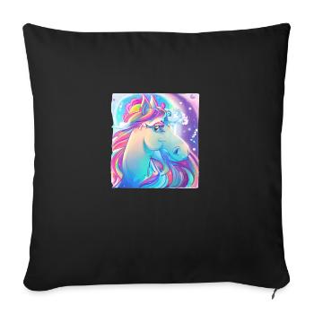 Unicorn Girl Mythical Animal Unicorn Unicorn - Sofa pillowcase 17,3'' x 17,3'' (45 x 45 cm) - black - Front