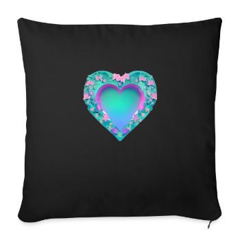 Saint-Valentin Fête des mères Mariage Amoureuse Fiançailles - Housse de coussin décorative 45 x 45 cm - noir - Devant