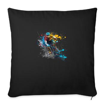 Cyclist - Sofa pillowcase 17,3'' x 17,3'' (45 x 45 cm) - black - Front