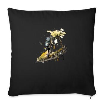 Beer hike in the mountains - Sofa pillowcase 17,3'' x 17,3'' (45 x 45 cm) - black - Front