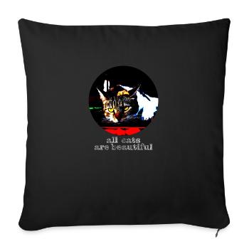 All cats are beautiful - Sofa pillowcase 17,3'' x 17,3'' (45 x 45 cm) - black - Front