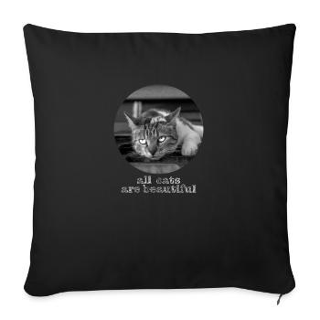 Alle Katzen sind schön - Sofakissenbezug 45 x 45 cm - Schwarz - Vorne