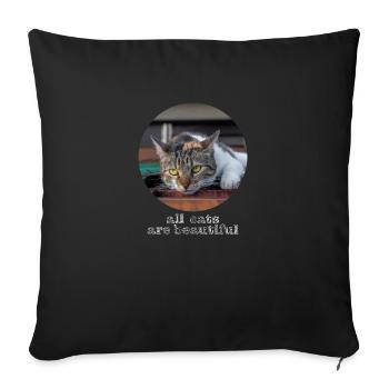 All cats are beautiful - Sofa pillowcase 17,3'' x 17,3'' (45 x 45 cm) - black - Front