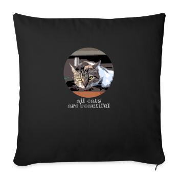 All cats are beautiful - Sofa pillowcase 17,3'' x 17,3'' (45 x 45 cm) - black - Front