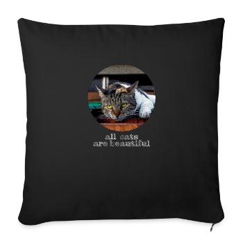 All cats are beautiful - Sofa pillowcase 17,3'' x 17,3'' (45 x 45 cm) - black - Front