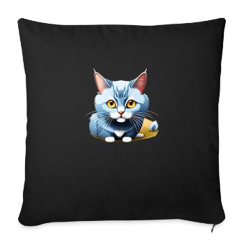 Blue Kitten - Sofa pillowcase 17,3'' x 17,3'' (45 x 45 cm) - black - Front