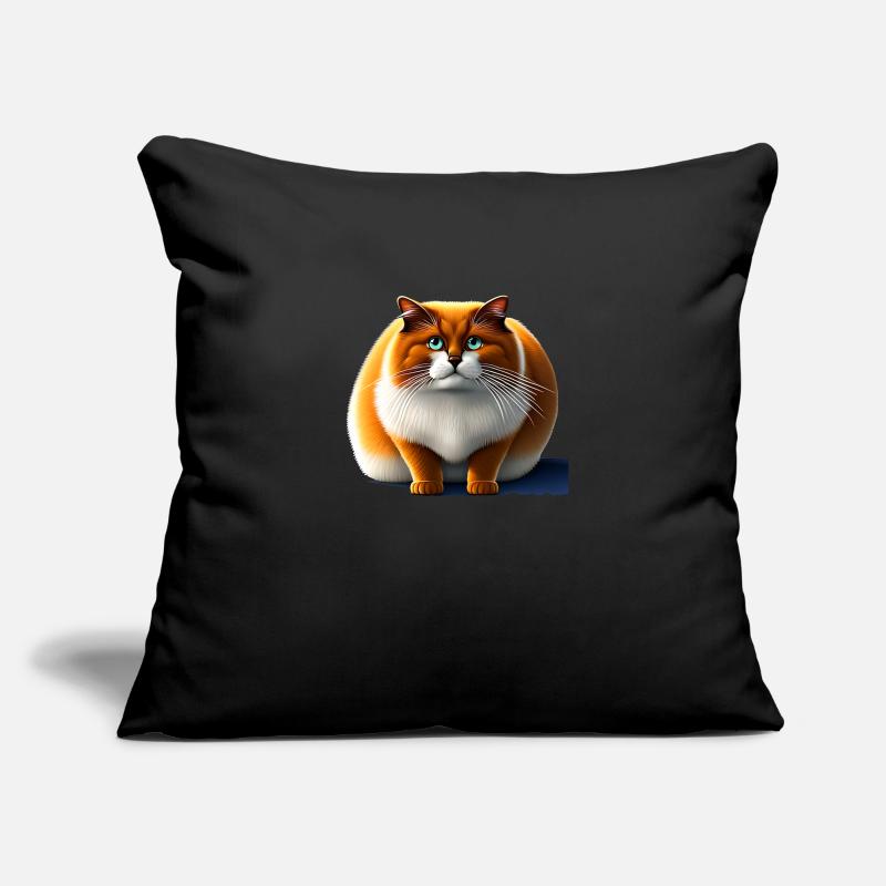 Gros chat avec fourrure moelleuse Housse de coussin décorative 45 x 45 cm