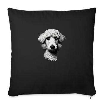 Pudel Design Grafik Druck Motiv - Sofakissenbezug 45 x 45 cm - Schwarz - Vorne