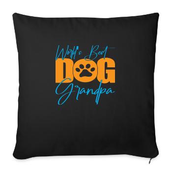 World ́s Best Dog Grandpa - Sofa pillowcase 17,3'' x 17,3'' (45 x 45 cm) - black - Front