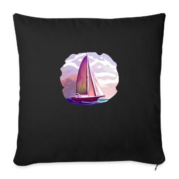 Voilier Marins Voile Voile Voile - Housse de coussin décorative 45 x 45 cm - noir - Devant