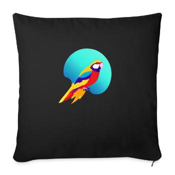Budgerigar Bird owner Bird cockatiel - Sofa pillowcase 17,3'' x 17,3'' (45 x 45 cm) - black - Front