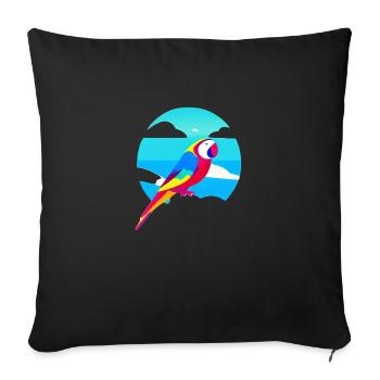 Budgerigar Bird owner Bird cockatiel - Sofa pillowcase 17,3'' x 17,3'' (45 x 45 cm) - black - Front