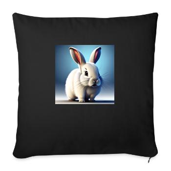 White rabbit - Sofa pillowcase 17,3'' x 17,3'' (45 x 45 cm) - black - Front