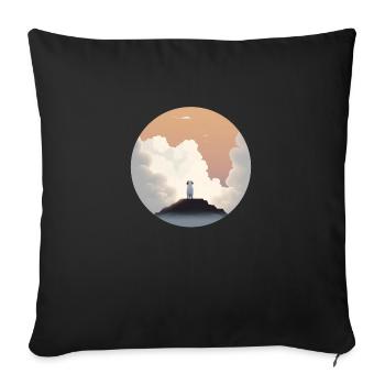 Hund im Himmel - Vierbeiner verlässt die Welt - Sofakissenbezug 45 x 45 cm - Schwarz - Vorne