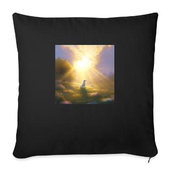 Hund im Himmel - Vierbeiner verlässt die Welt - Sofakissenbezug 45 x 45 cm - Schwarz - Vorne