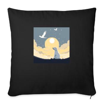 Hund im Himmel - Vierbeiner verlässt die Welt - Sofakissenbezug 45 x 45 cm - Schwarz - Vorne