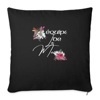 Équipe de la mariée floral - Housse de coussin décorative 45 x 45 cm - noir - Devant