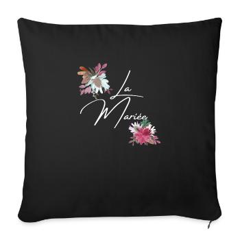 La mariée floral - Housse de coussin décorative 45 x 45 cm - noir - Devant