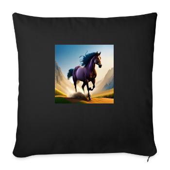 Galloping horse in sand - Sofa pillowcase 17,3'' x 17,3'' (45 x 45 cm) - black - Front