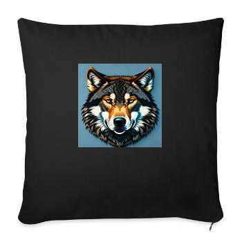 Standard Wolf portrait - Sofa pillowcase 17,3'' x 17,3'' (45 x 45 cm) - black - Front