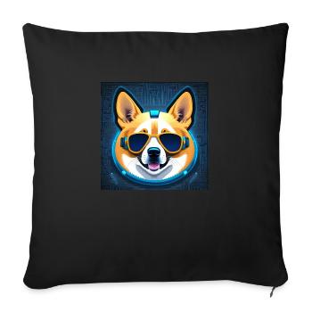 Cooler Corgi - Sofakissenbezug 45 x 45 cm - Schwarz - Vorne