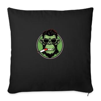 Smiling Ape Smoking stuff with Sunglases - Sofakissenbezug 45 x 45 cm - Schwarz - Vorne