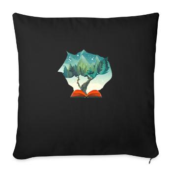 Lecture de livres Lecteurs Amoureux du livre Livres Cadeau - Housse de coussin décorative 45 x 45 cm - noir - Devant