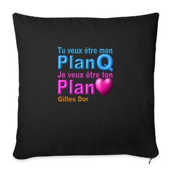 Je veux etre ton plan coeur disign - Housse de coussin décorative 45 x 45 cm - noir - Devant