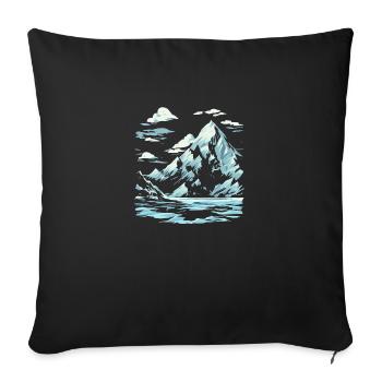 Ice Mountain - Sofa pillowcase 17,3'' x 17,3'' (45 x 45 cm) - black - Front