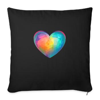 Fête des mères Fiançailles amoureuses Mariage Saint-Valentin - Housse de coussin décorative 45 x 45 cm - noir - Devant