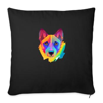 Chiens Berger Allemand Chien Chien Propriétaire Chien Propriétaire Chien Propriétaire - Housse de coussin décorative 45 x 45 cm - noir - Devant