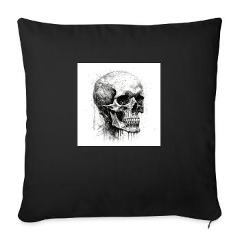 Crâne effrayant dans le style gothique et emo - Housse de coussin décorative 45 x 45 cm - noir - Devant