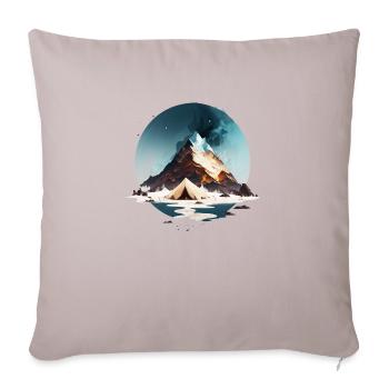 Tente au bord du lac et à la montagne - Housse de coussin décorative 45 x 45 cm - taupe clair - Devant