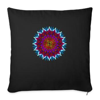 Mandala Rouge-Turquoise - Housse de coussin décorative 45 x 45 cm - noir - Devant