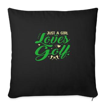 Juste une fille qui aime le golf - Housse de coussin décorative 45 x 45 cm - noir - Devant