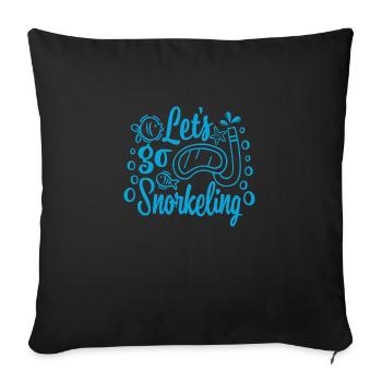 Allons faire de la plongée en apnée - Housse de coussin décorative 45 x 45 cm - noir - Devant