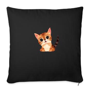 Cat Pet Domestic Cat Kitten Cat Owner - Sofa pillowcase 17,3'' x 17,3'' (45 x 45 cm) - black - Front