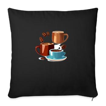 Coffee Coffee Cup Caffeine Gift Coffee Bean - Sofa pillowcase 17,3'' x 17,3'' (45 x 45 cm) - black - Front